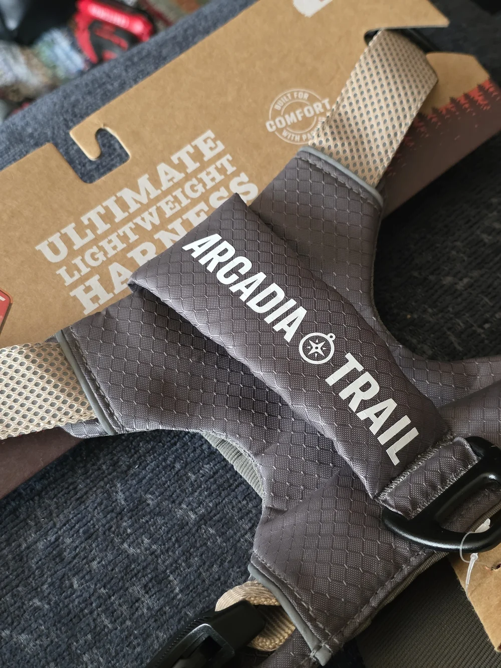 Arcadia Trail Ultimate Lightweight Dog Harness - Brown/Tan Large Nwt